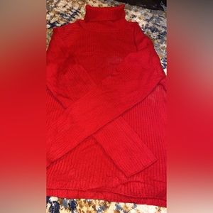 Plain red turtle neck